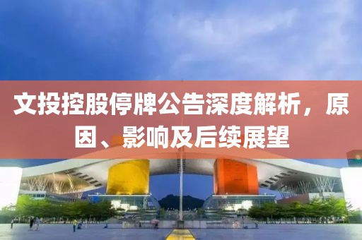 文投控股停牌公告深度解析，原因、影響及后續(xù)展望