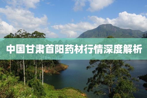 中國甘肅首陽藥材行情深度解析