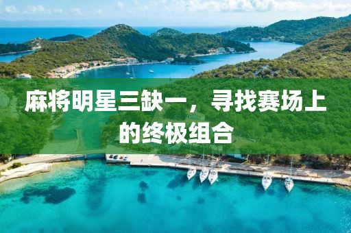 麻將明星三缺一，尋找賽場上的終極組合