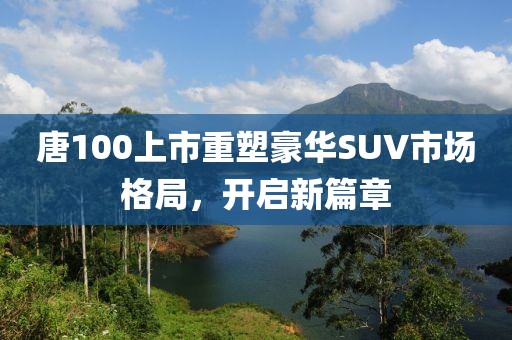 唐100上市重塑豪華SUV市場格局，開啟新篇章