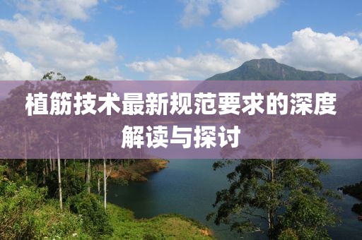 植筋技術(shù)最新規(guī)范要求的深度解讀與探討
