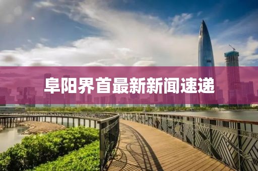 阜陽界首最新新聞速遞