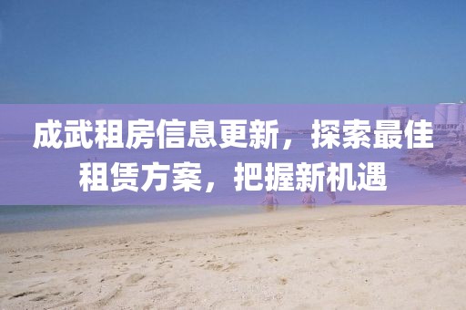 成武租房信息更新，探索最佳租賃方案，把握新機(jī)遇
