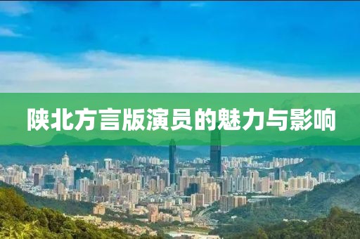 陜北方言版演員的魅力與影響