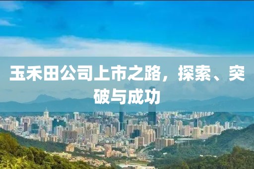 玉禾田公司上市之路，探索、突破與成功