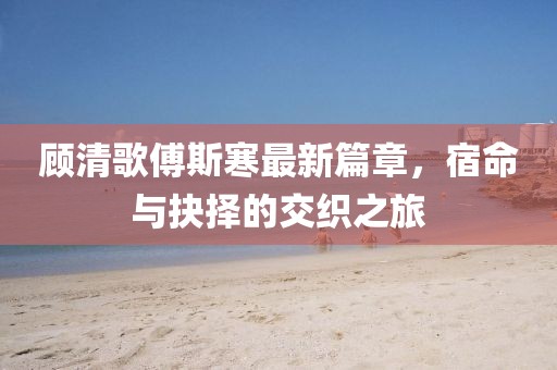 顧清歌傅斯寒最新篇章，宿命與抉擇的交織之旅