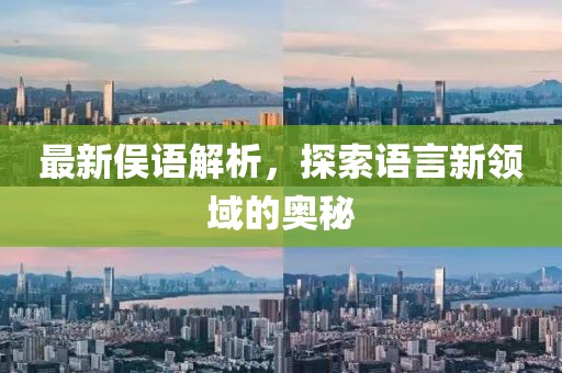 最新俁語解析，探索語言新領(lǐng)域的奧秘