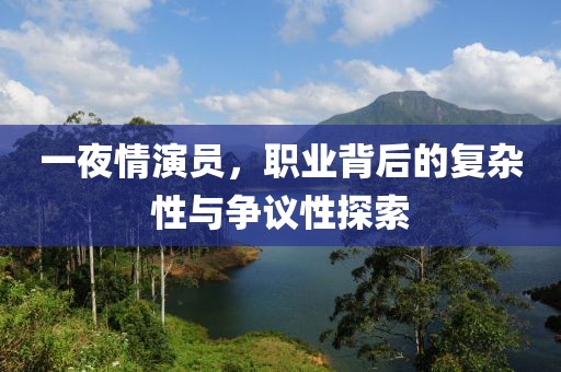 一夜情演員，職業(yè)背后的復雜性與爭議性探索