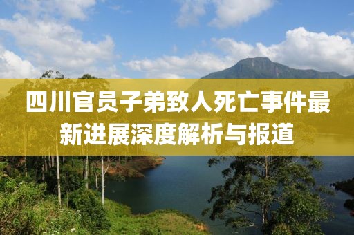 四川官員子弟致人死亡事件最新進(jìn)展深度解析與報(bào)道