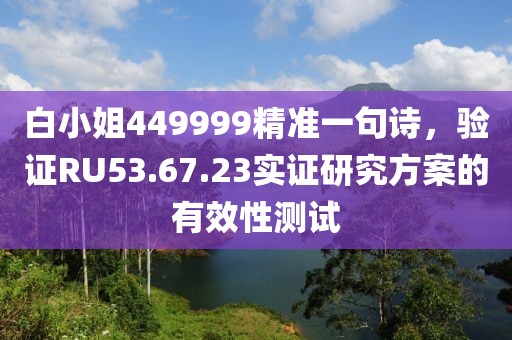 白小姐449999精準一句詩，驗證RU53.67.23實證研究方案的有效性測試