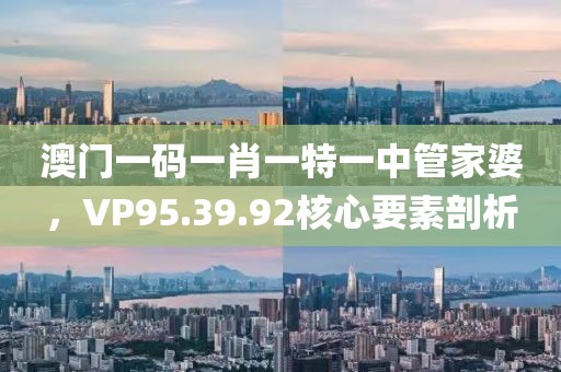 澳門一碼一肖一特一中管家婆，VP95.39.92核心要素剖析