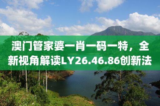 澳門管家婆一肖一碼一特，全新視角解讀LY26.46.86創(chuàng)新法