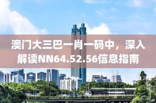 澳門大三巴一肖一碼中，深入解讀NN64.52.56信息指南