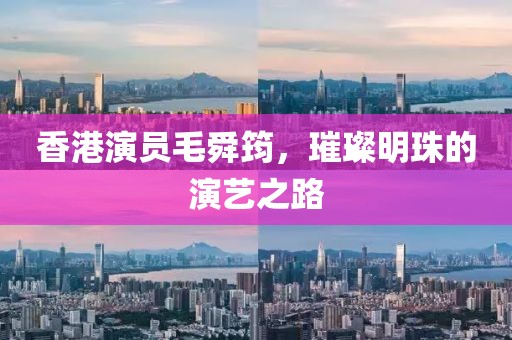 香港演員毛舜筠，璀璨明珠的演藝之路