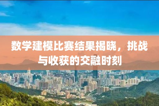 數(shù)學建模比賽結果揭曉，挑戰(zhàn)與收獲的交融時刻