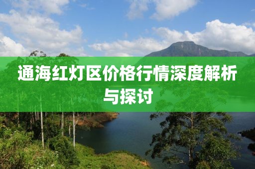 通海紅燈區(qū)價(jià)格行情深度解析與探討