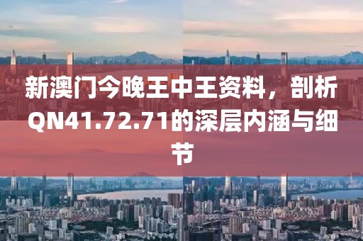新澳門今晚王中王資料，剖析QN41.72.71的深層內(nèi)涵與細節(jié)