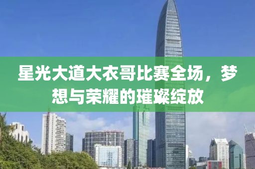 星光大道大衣哥比賽全場，夢想與榮耀的璀璨綻放