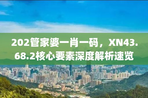202管家婆一肖一碼，XN43.68.2核心要素深度解析速覽