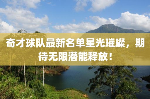 奇才球隊最新名單星光璀璨，期待無限潛能釋放！
