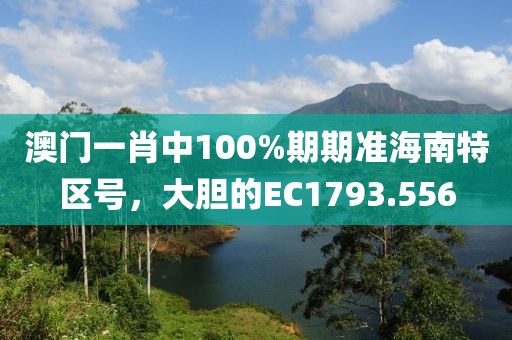 澳門一肖中100%期期準(zhǔn)海南特區(qū)號，大膽的EC1793.556