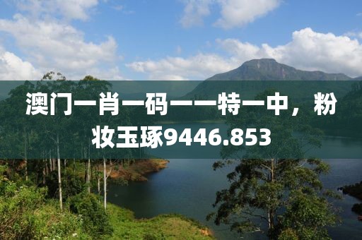 澳門一肖一碼一一特一中，粉妝玉琢9446.853