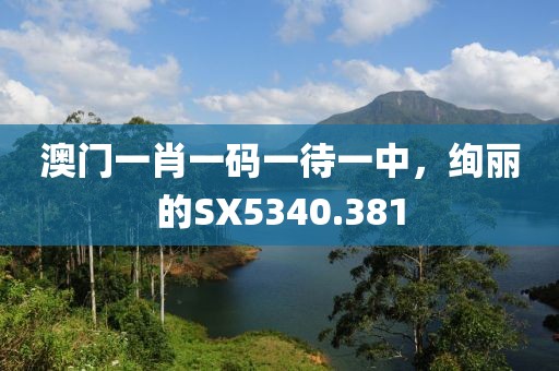 澳門一肖一碼一待一中，絢麗的SX5340.381