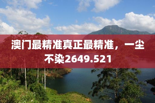 澳門最精準(zhǔn)真正最精準(zhǔn)，一塵不染2649.521