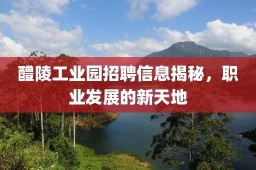 醴陵工業(yè)園招聘信息揭秘，職業(yè)發(fā)展的新天地