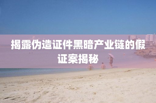 揭露偽造證件黑暗產(chǎn)業(yè)鏈的假證案揭秘